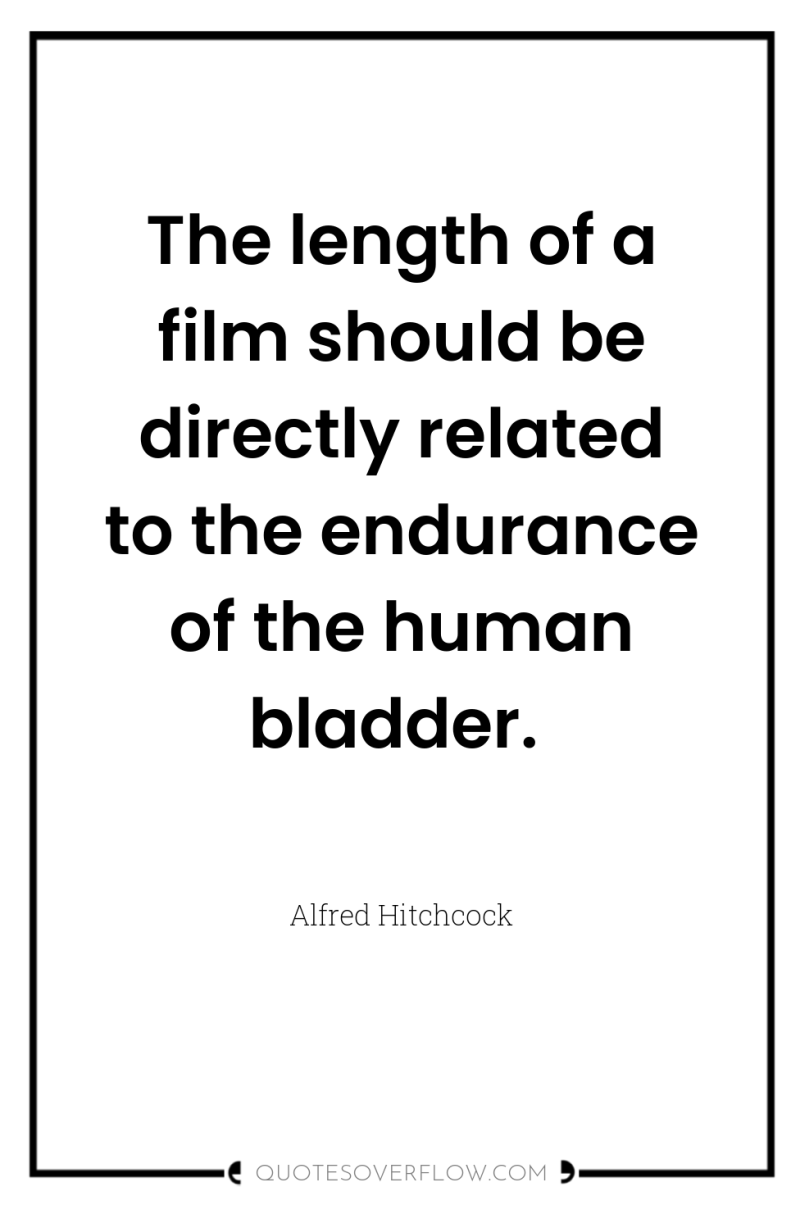 The length of a film should be directly related to...