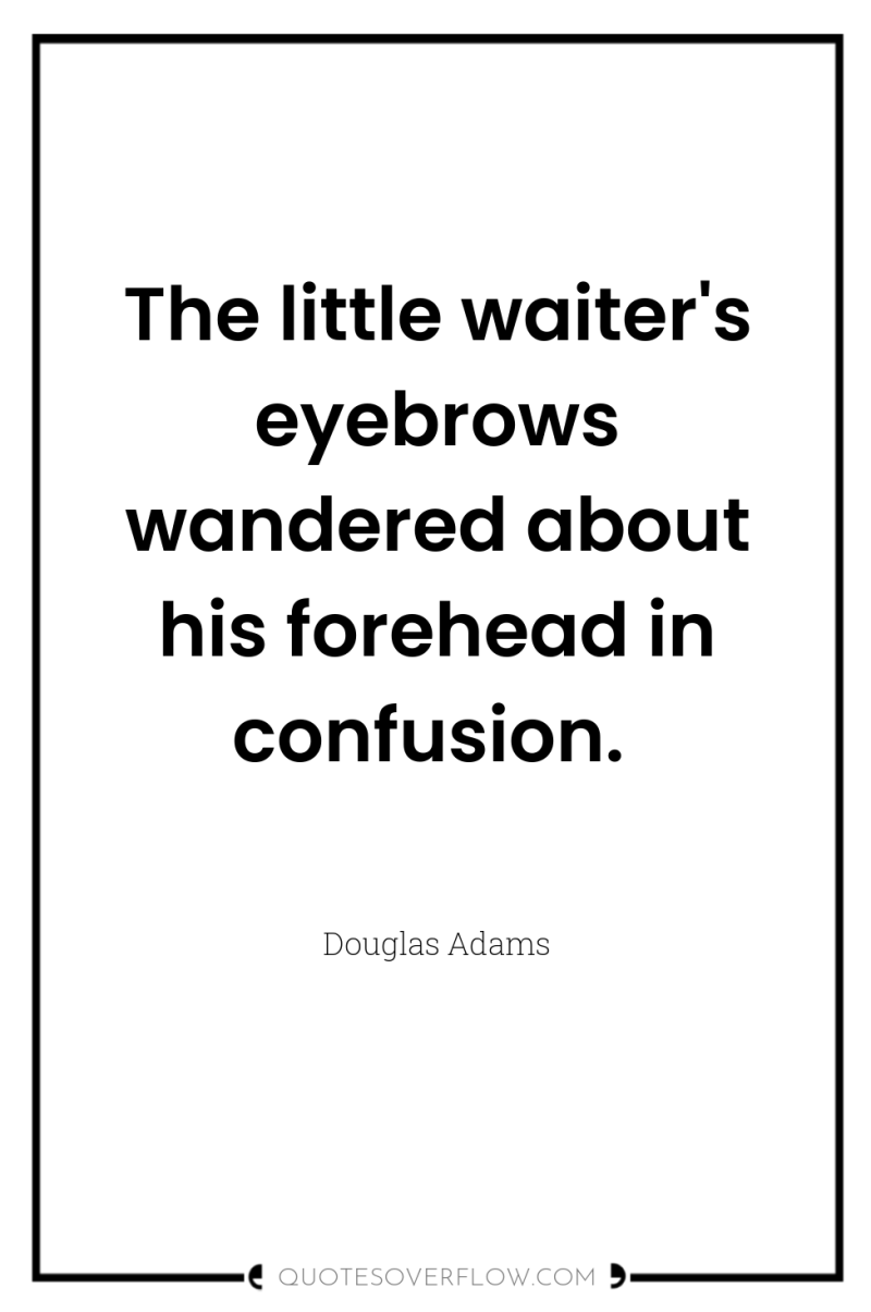 The little waiter's eyebrows wandered about his forehead in confusion. 