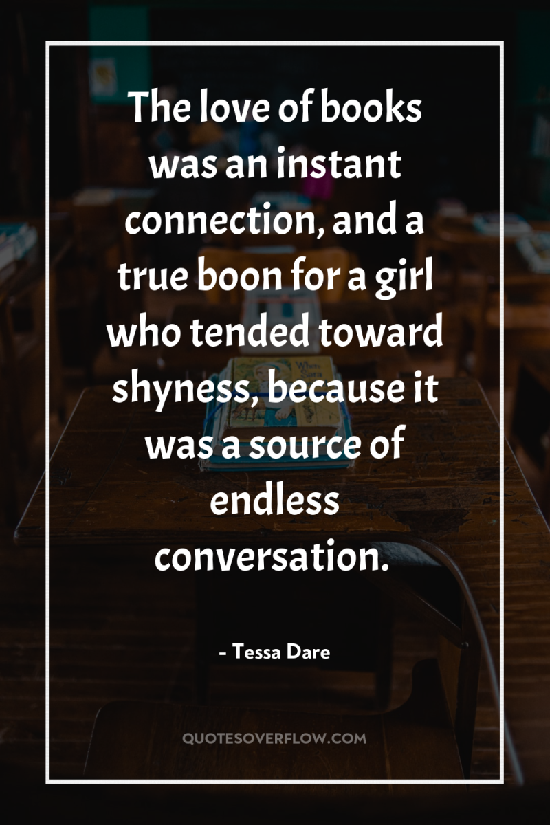 The love of books was an instant connection, and a...