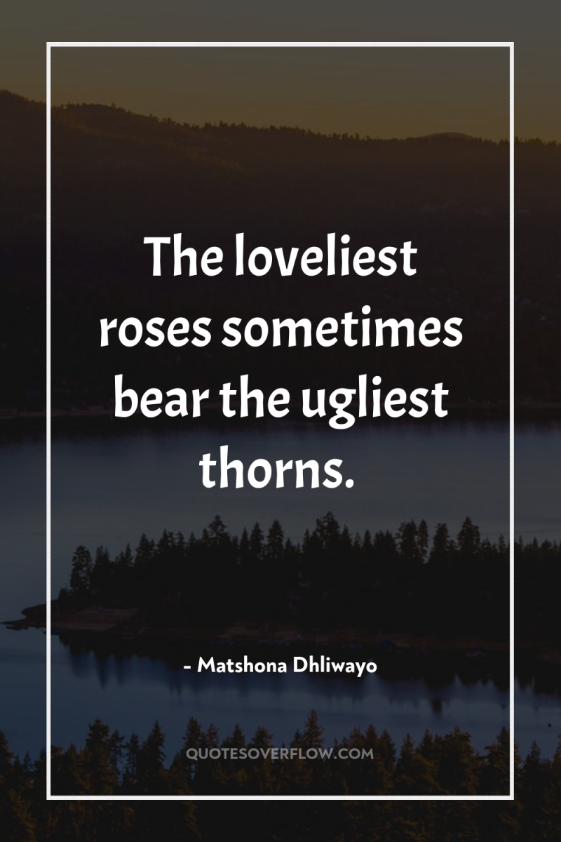The loveliest roses sometimes bear the ugliest thorns. 