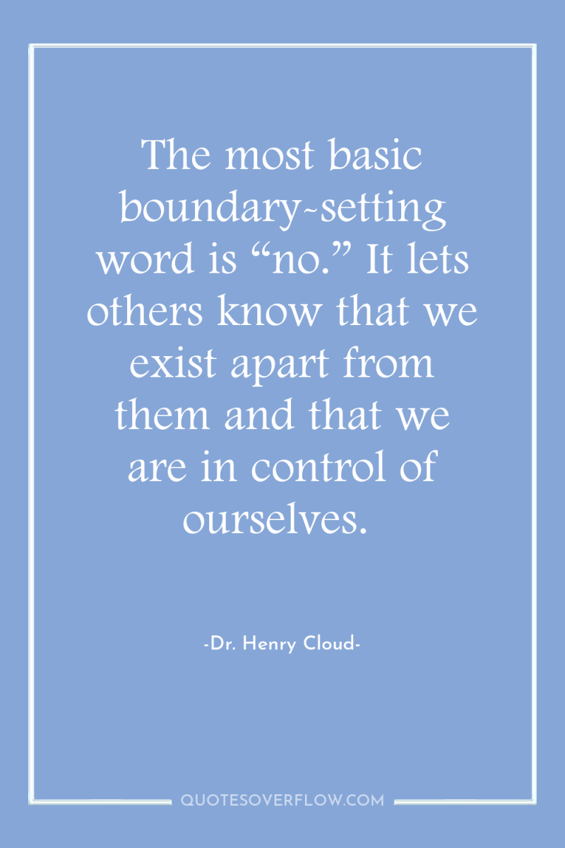 The most basic boundary-setting word is “no.” It lets others...