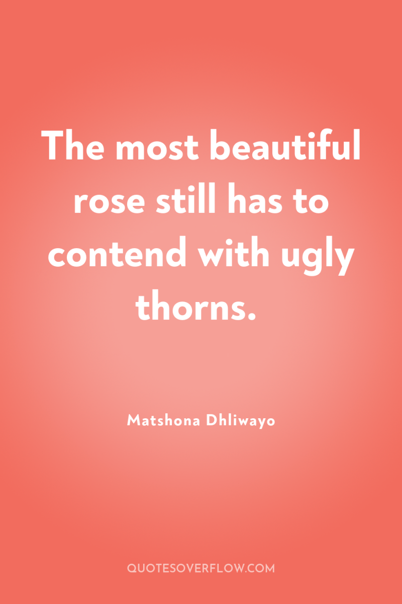 The most beautiful rose still has to contend with ugly...