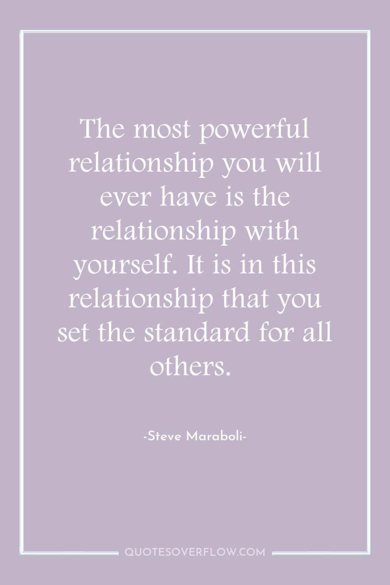 The most powerful relationship you will ever have is the...