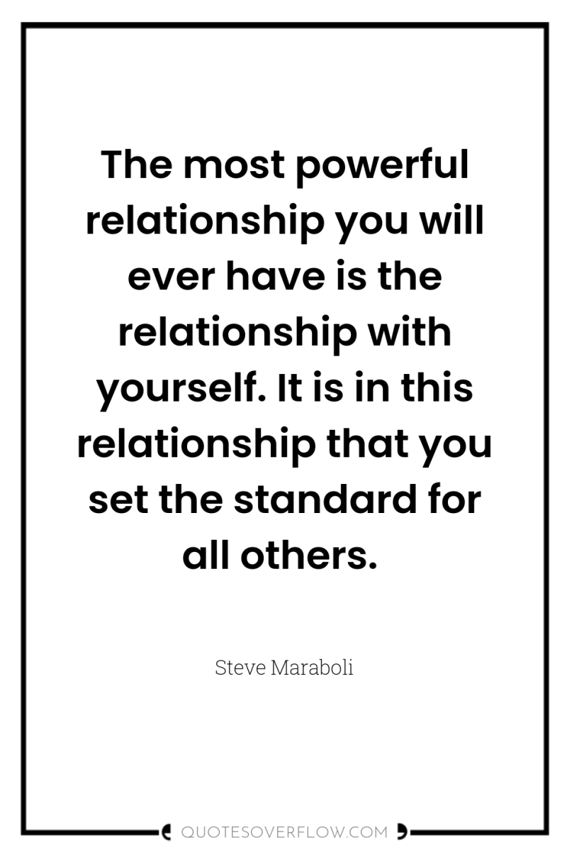 The most powerful relationship you will ever have is the...
