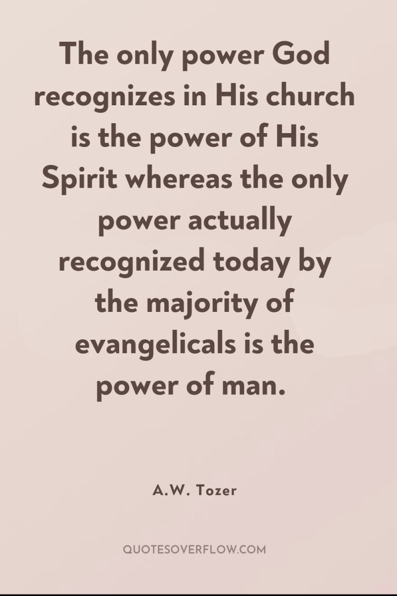 The only power God recognizes in His church is the...