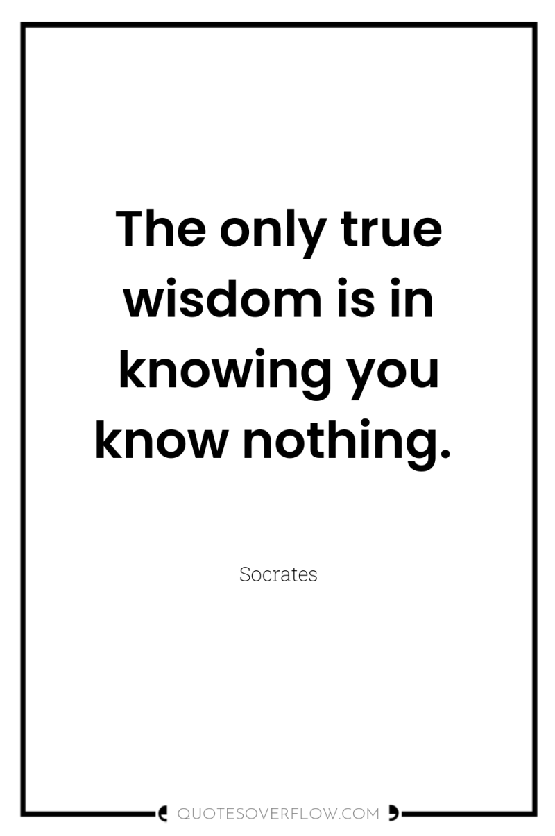 The only true wisdom is in knowing you know nothing. 