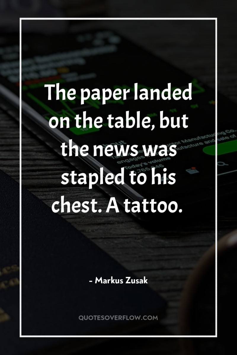 The paper landed on the table, but the news was...
