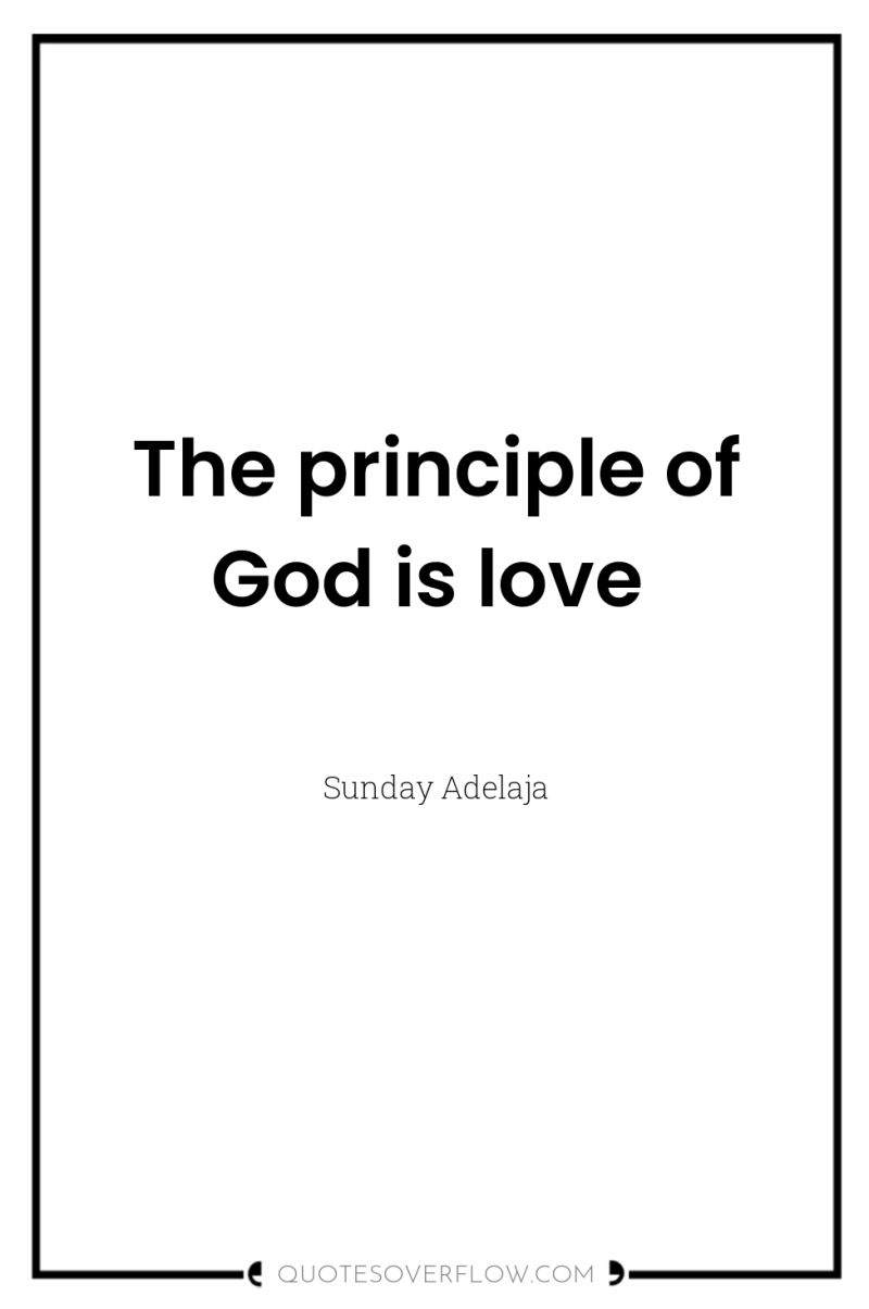 The principle of God is love 