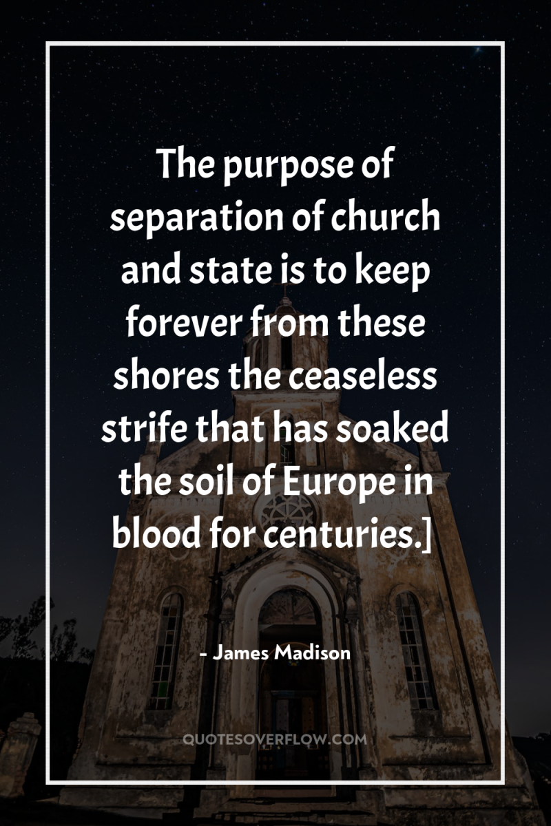 The purpose of separation of church and state is to...