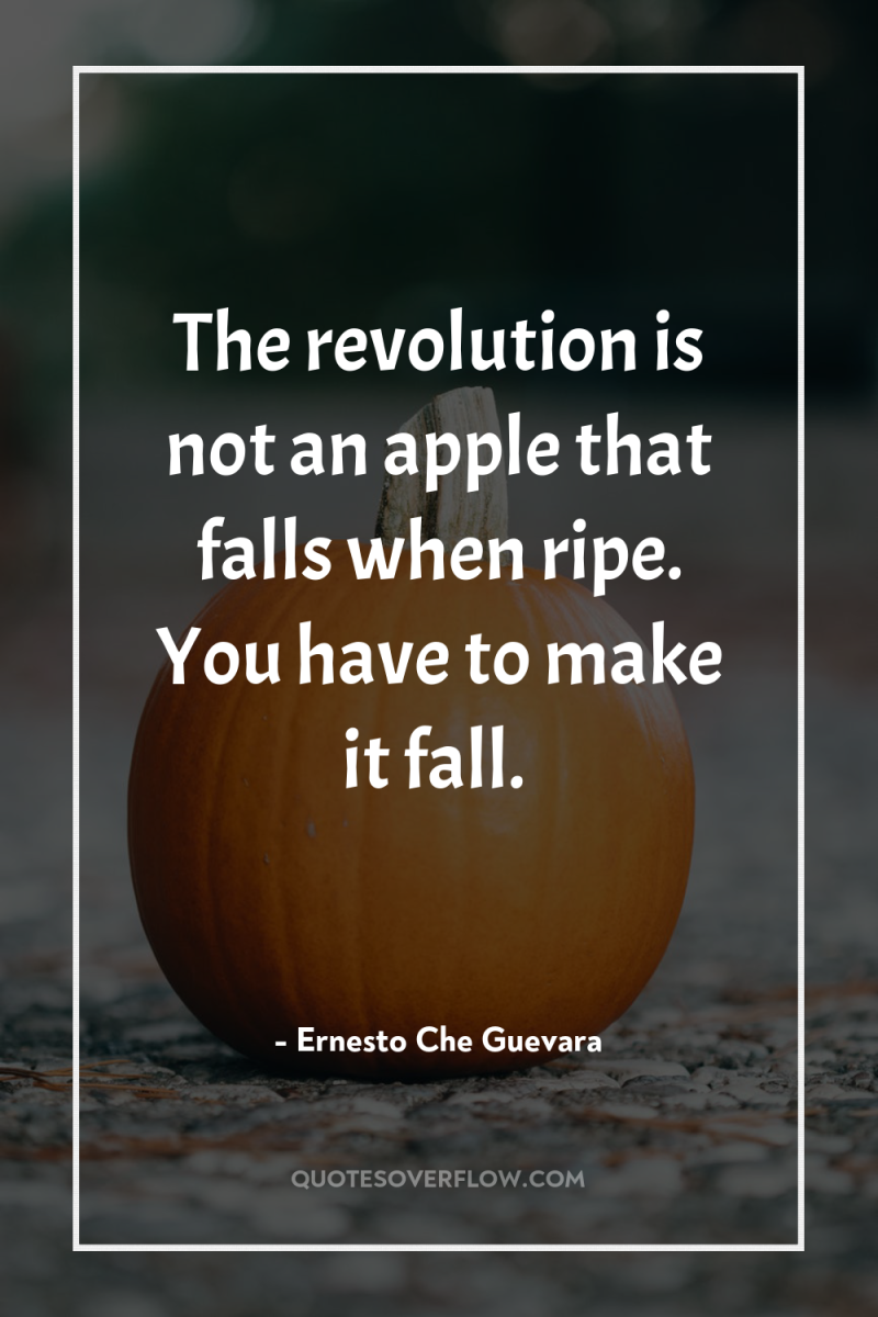 The revolution is not an apple that falls when ripe....