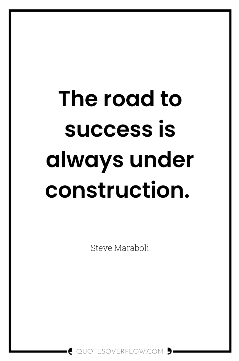 The road to success is always under construction. 