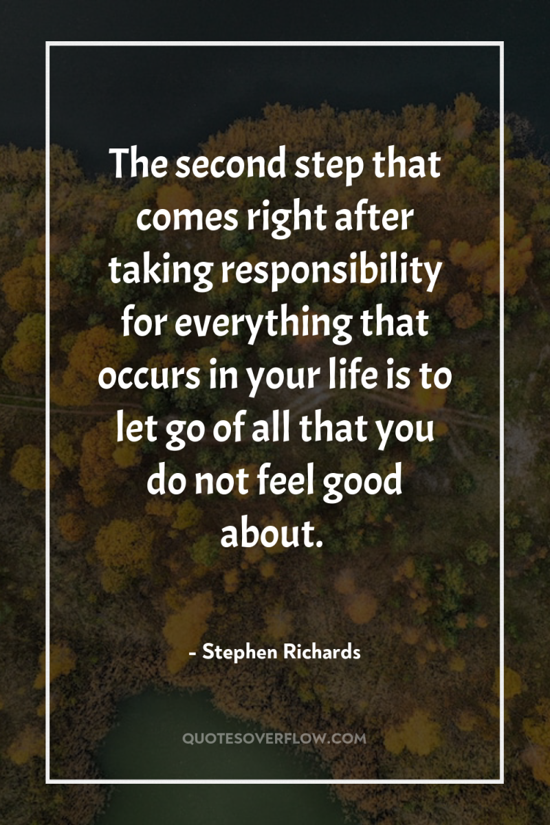 The second step that comes right after taking responsibility for...