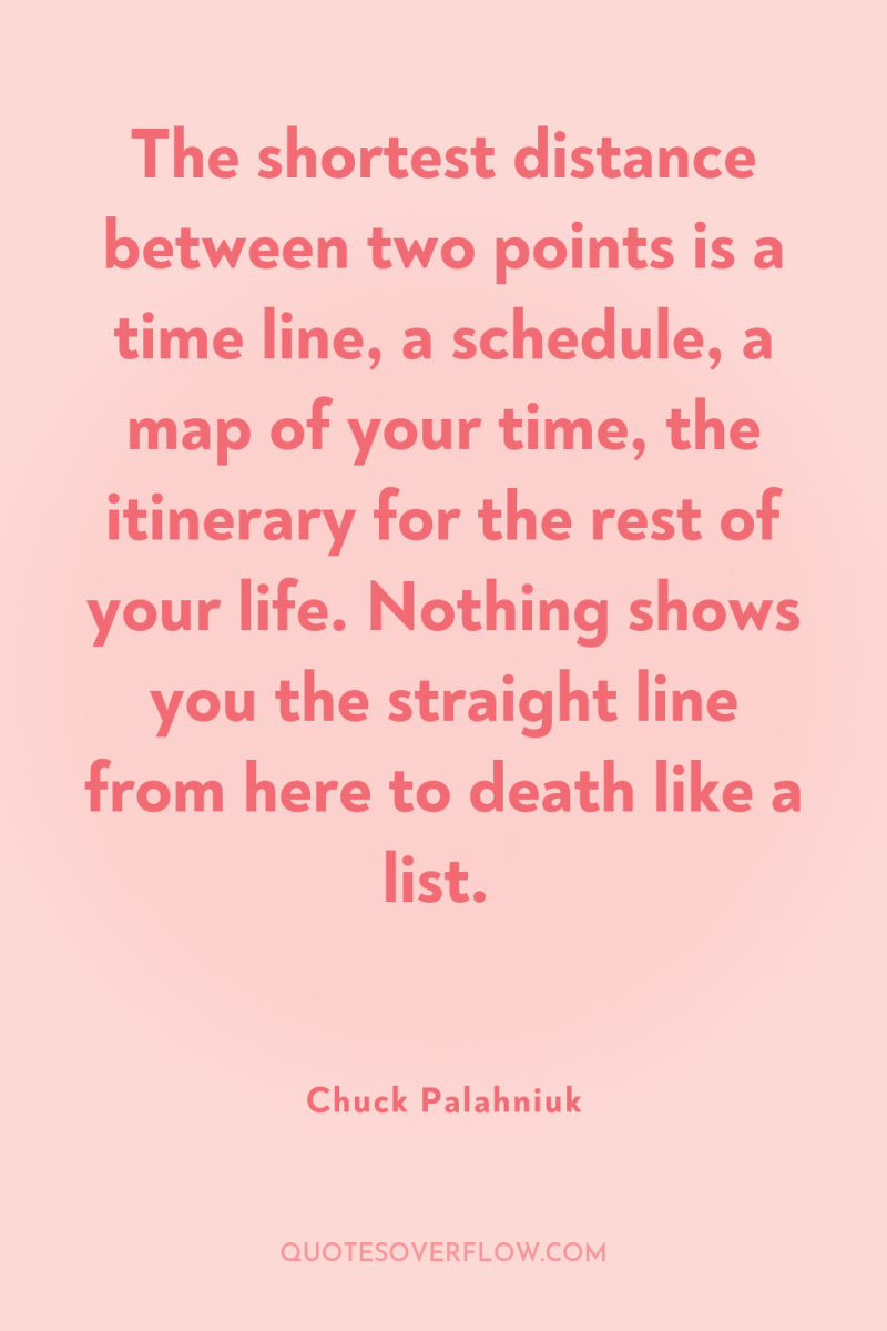The shortest distance between two points is a time line,...