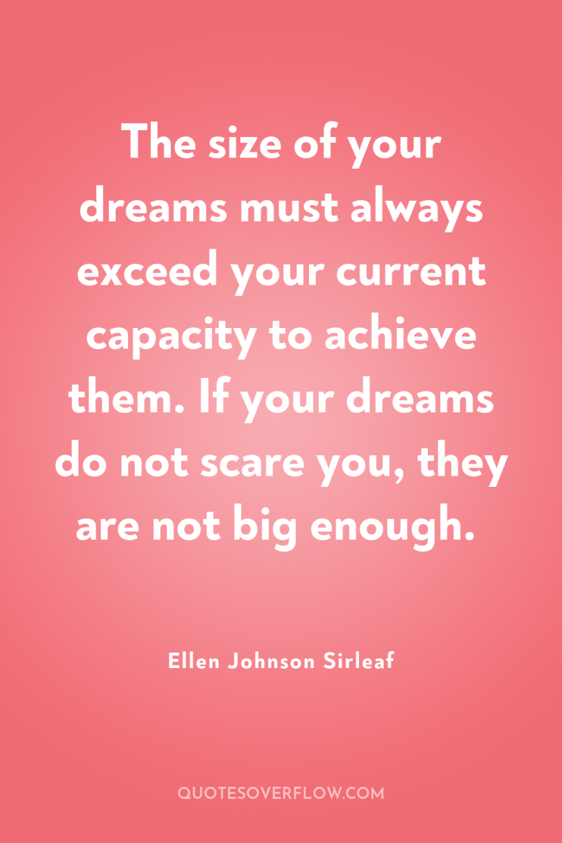 The size of your dreams must always exceed your current...