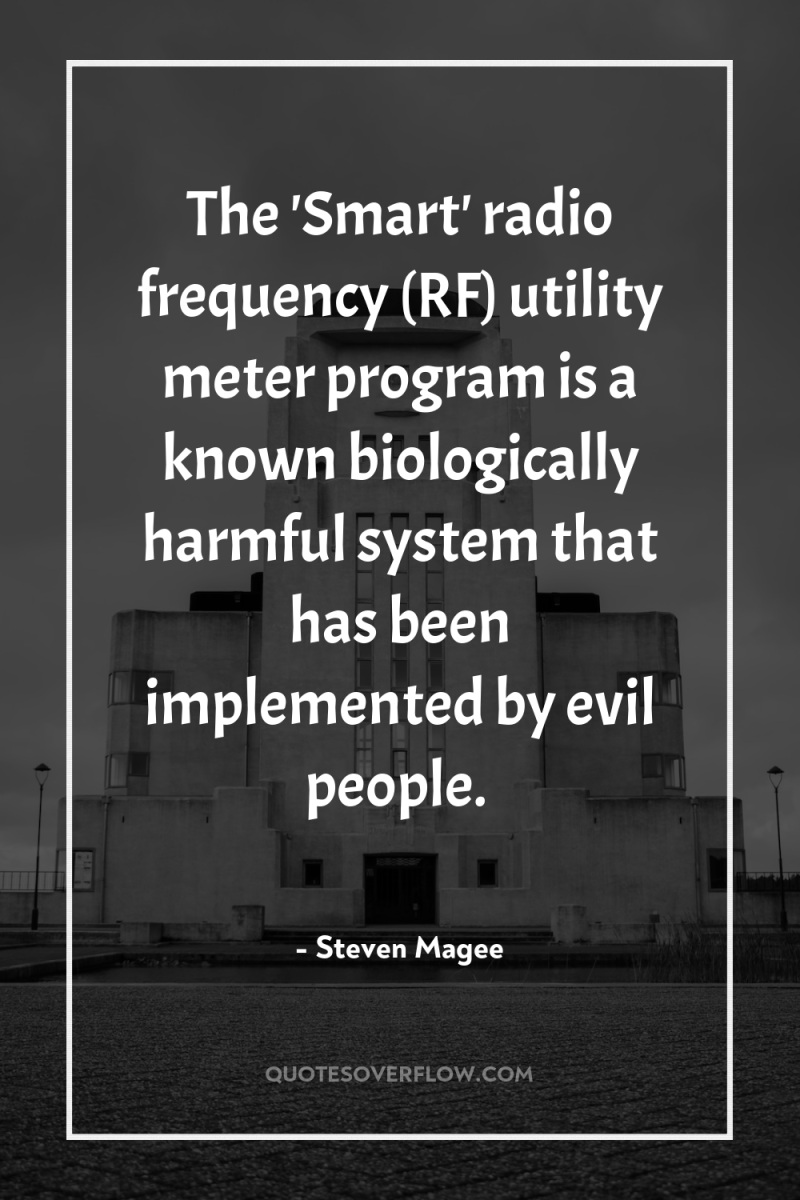 The 'Smart' radio frequency (RF) utility meter program is a...