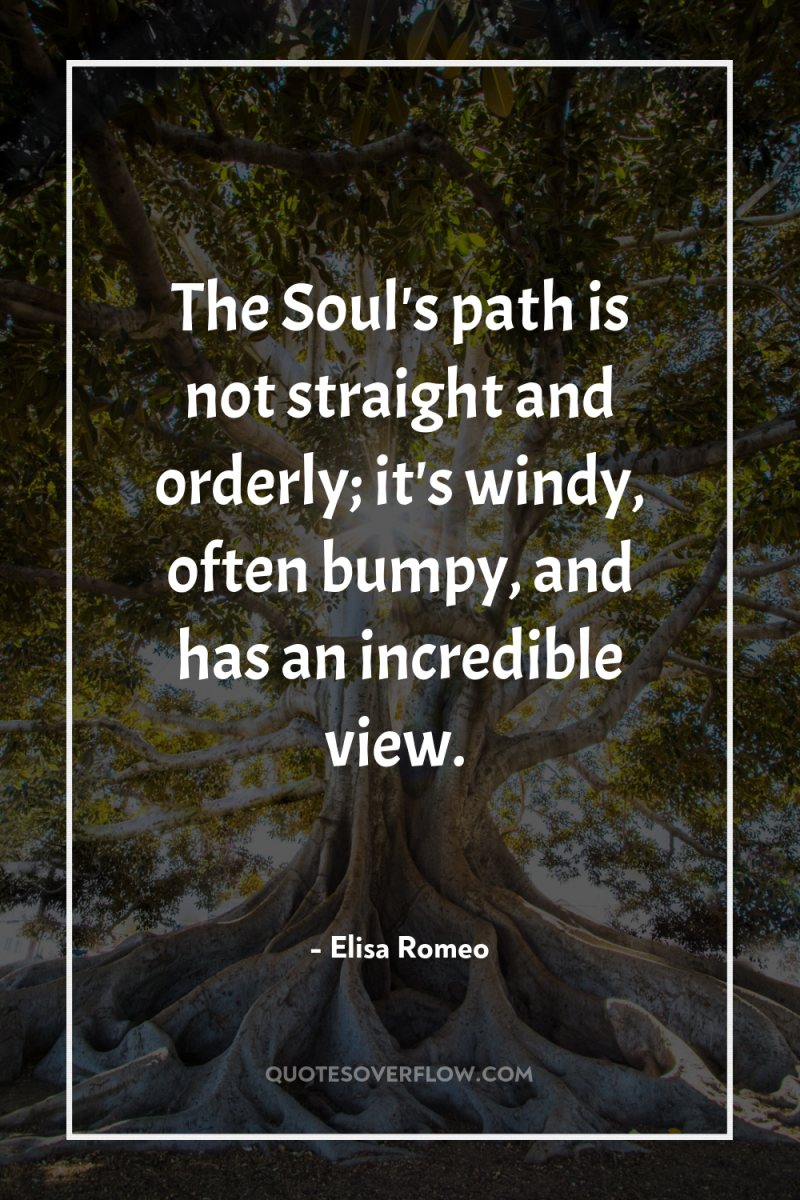 The Soul's path is not straight and orderly; it's windy,...