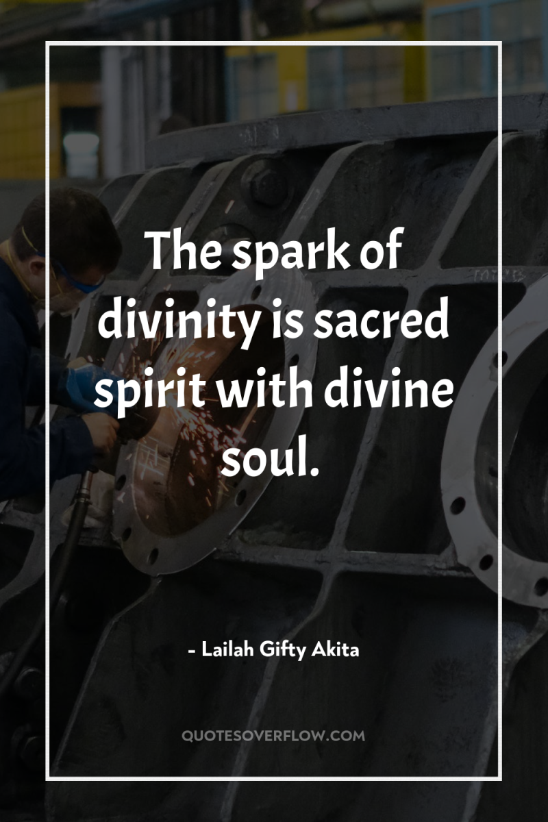 The spark of divinity is sacred spirit with divine soul. 