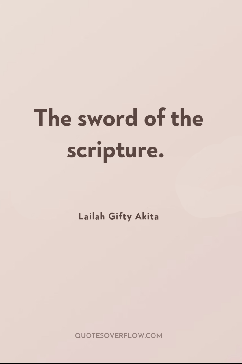 The sword of the scripture. 