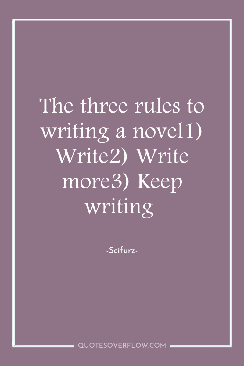 The three rules to writing a novel1) Write2) Write more3)...
