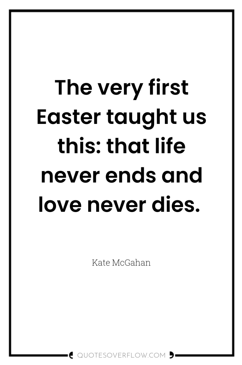 The very first Easter taught us this: that life never...
