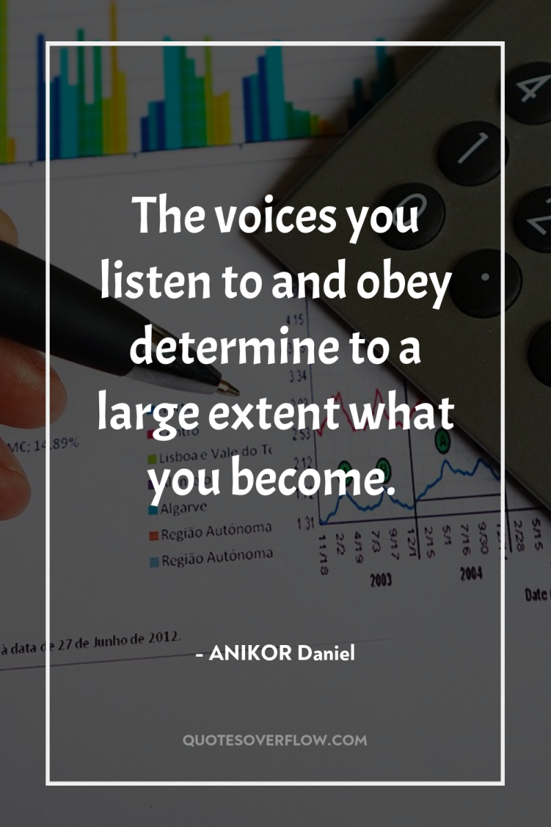 The voices you listen to and obey determine to a...
