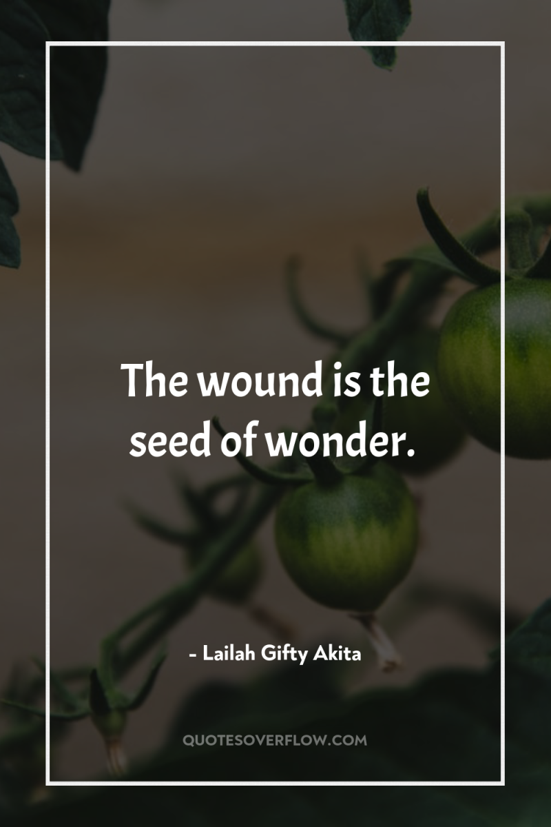 The wound is the seed of wonder. 