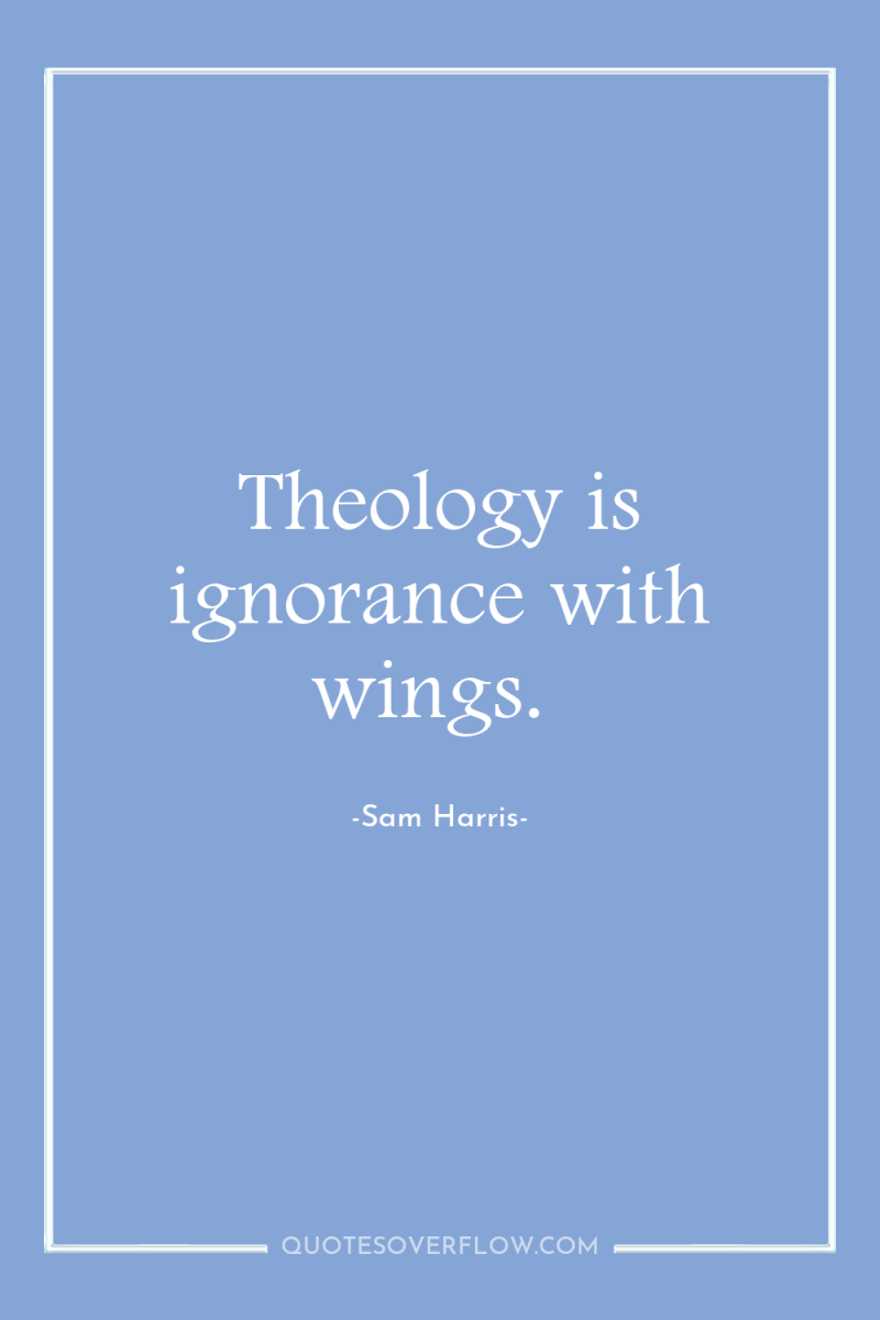Theology is ignorance with wings. 