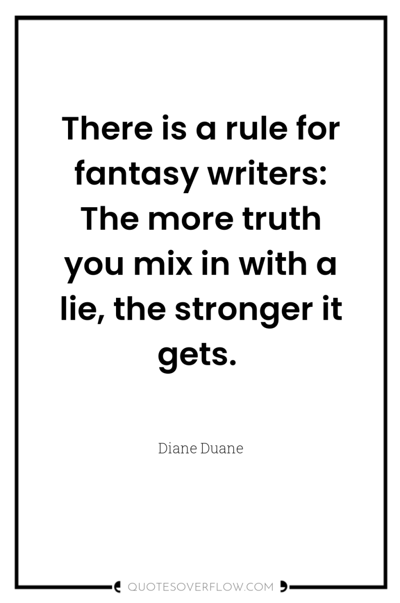 There is a rule for fantasy writers: The more truth...