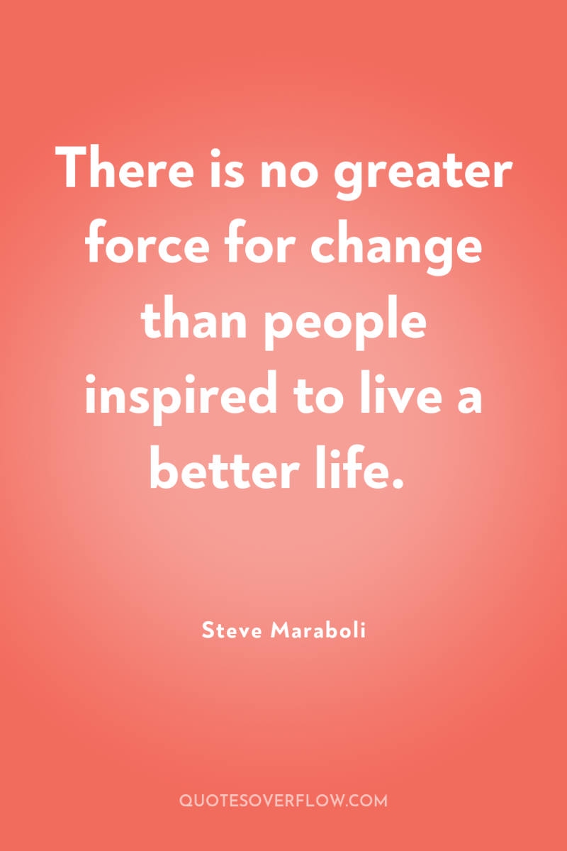There is no greater force for change than people inspired...