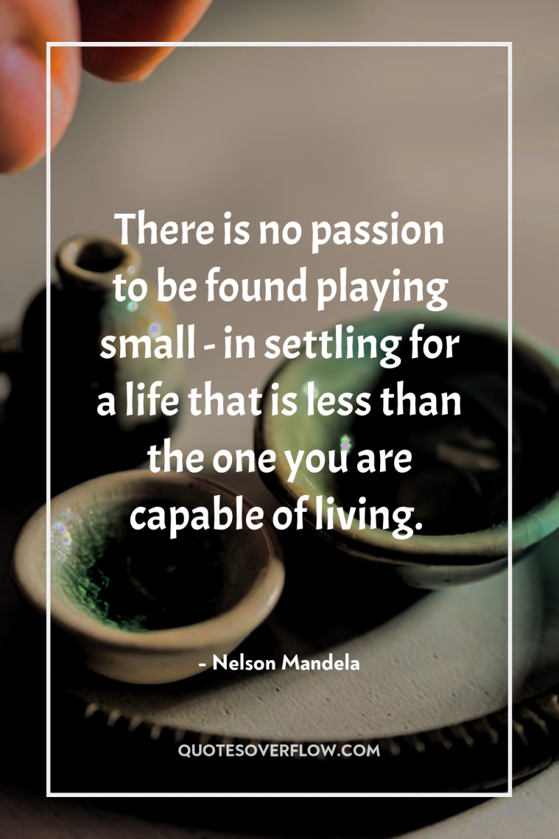 There is no passion to be found playing small -...