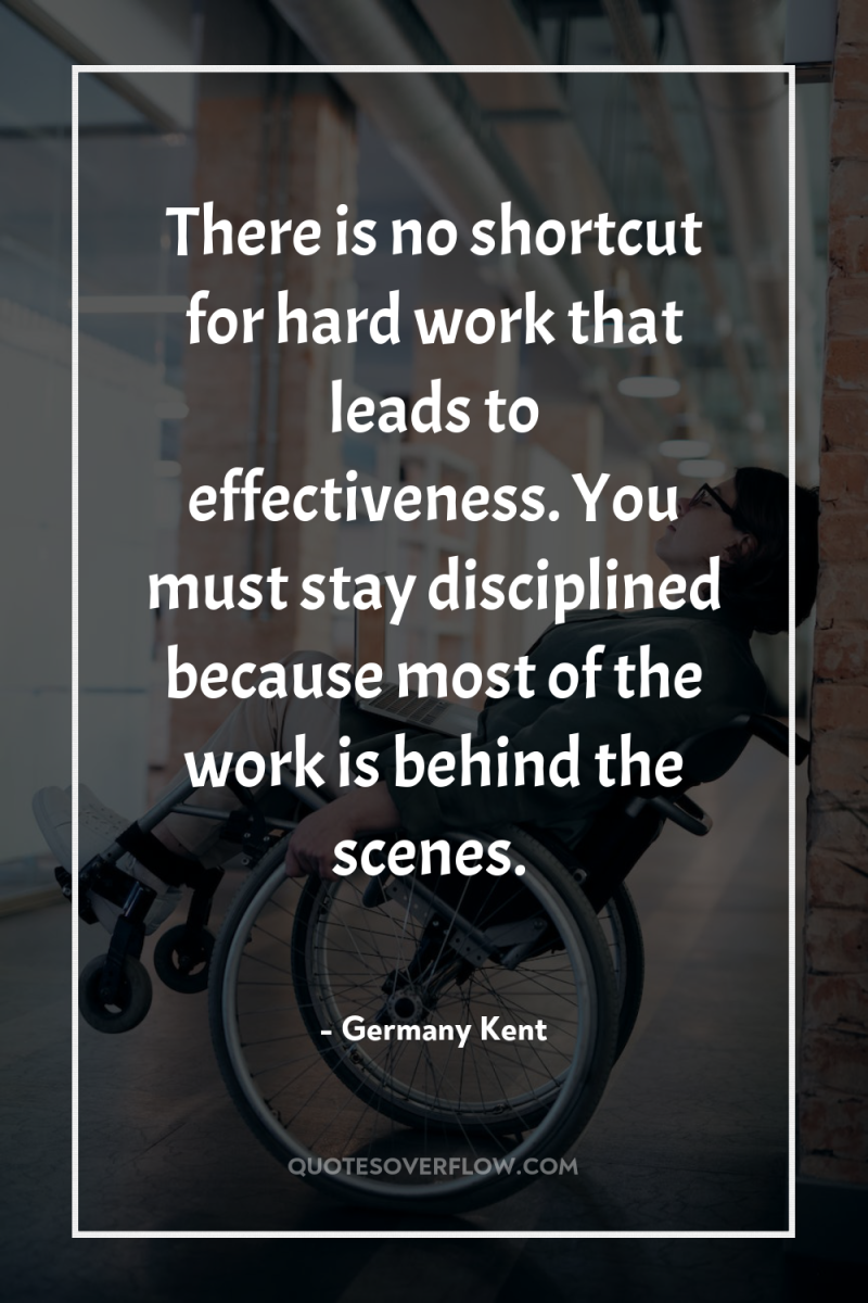 There is no shortcut for hard work that leads to...
