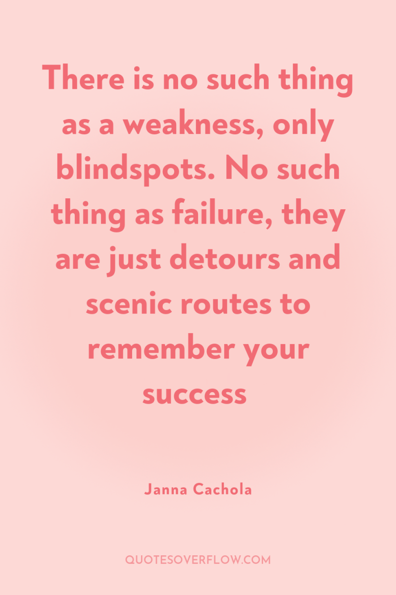There is no such thing as a weakness, only blindspots....