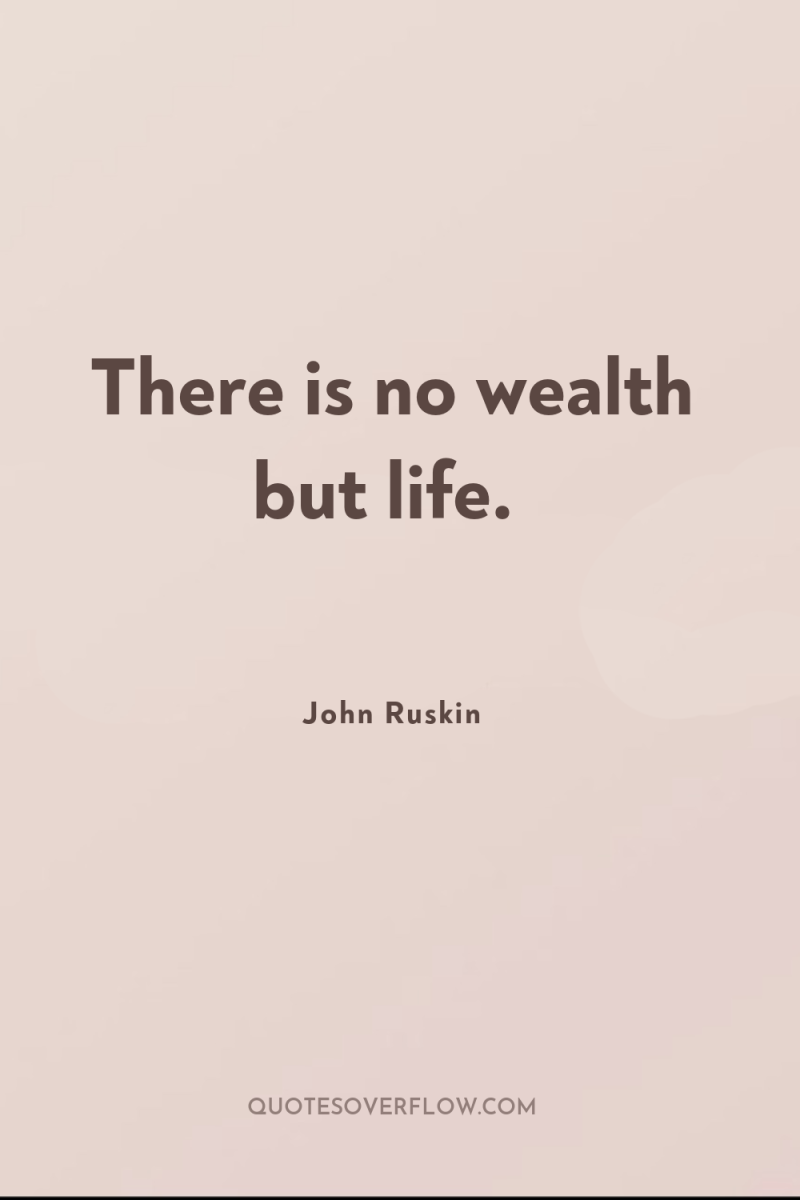 There is no wealth but life. 