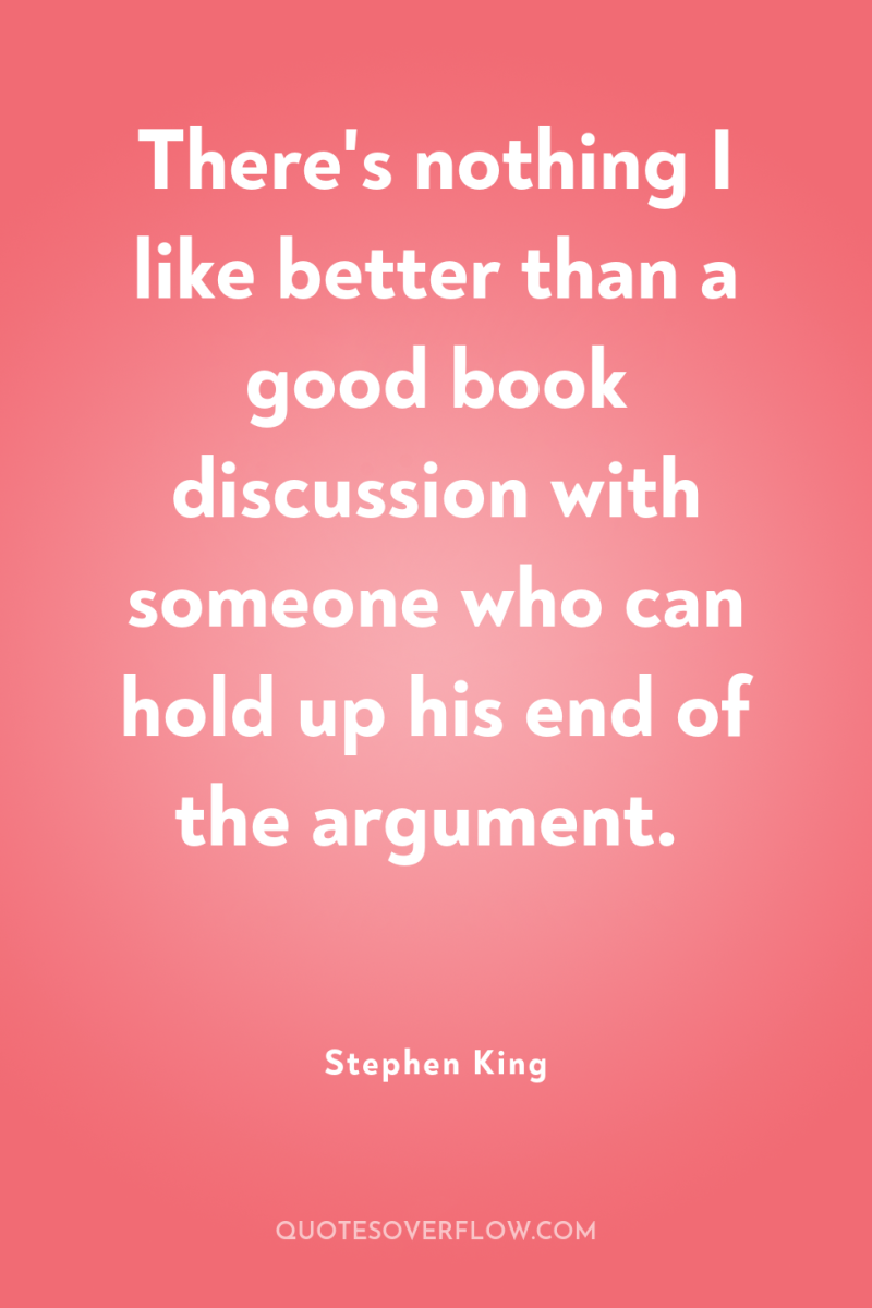 There's nothing I like better than a good book discussion...
