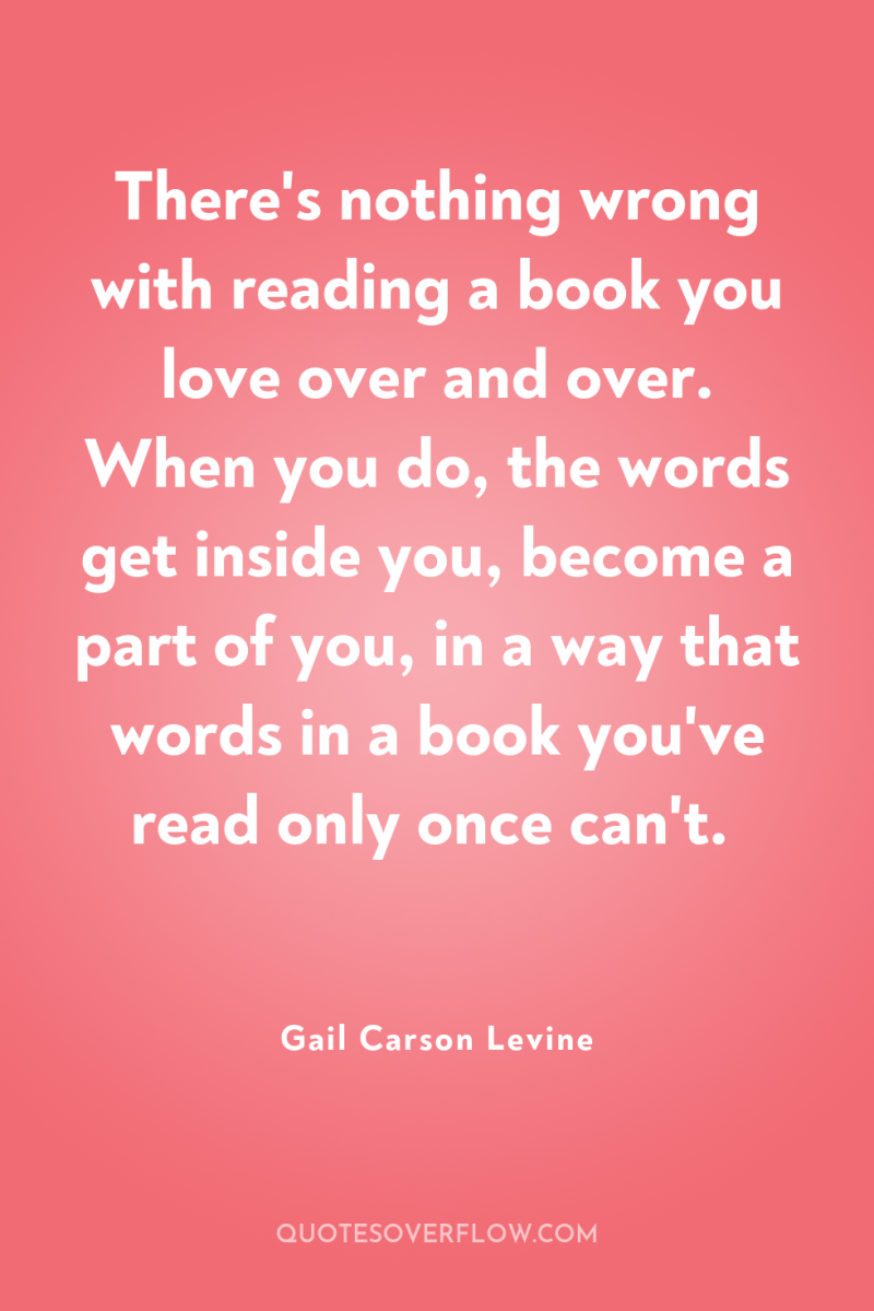 There's nothing wrong with reading a book you love over...
