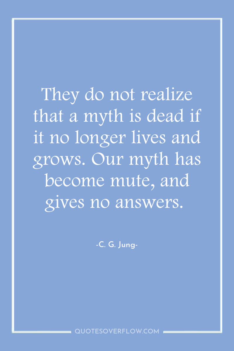 They do not realize that a myth is dead if...