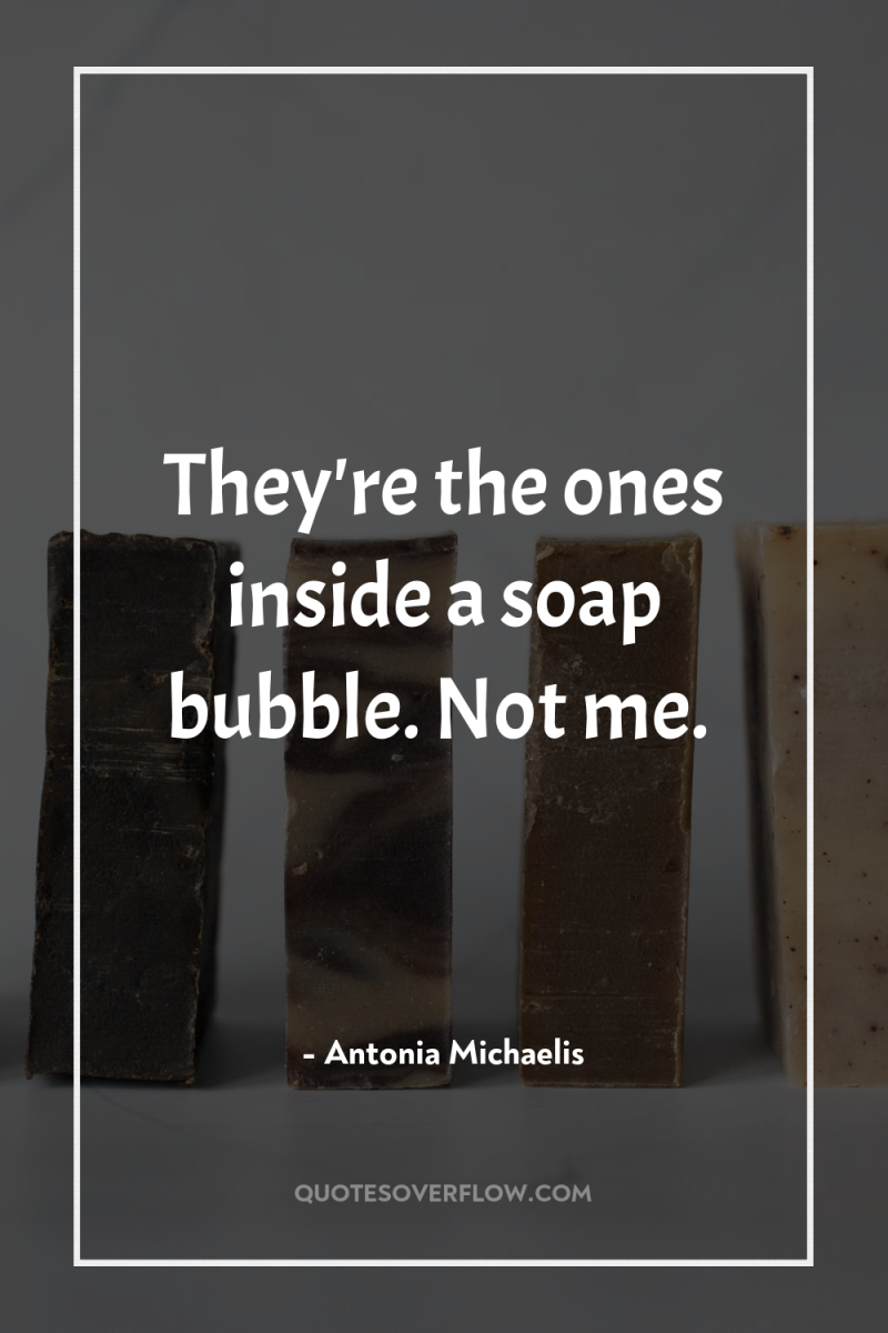 They're the ones inside a soap bubble. Not me. 