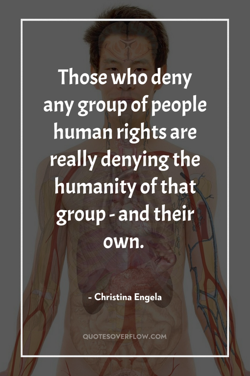 Those who deny any group of people human rights are...