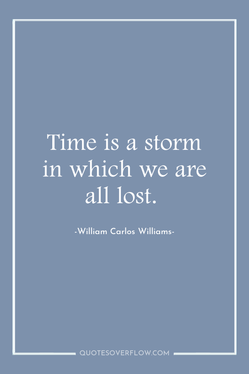 Time is a storm in which we are all lost. 