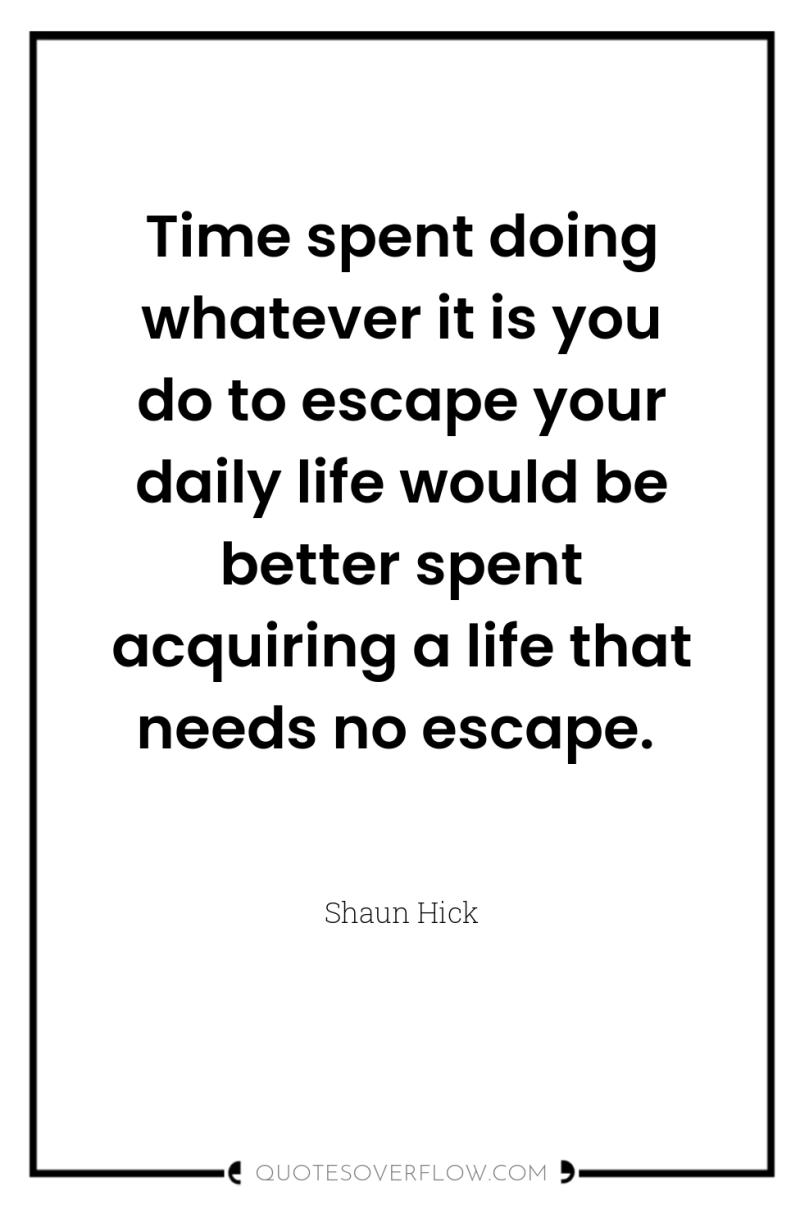 Time spent doing whatever it is you do to escape...
