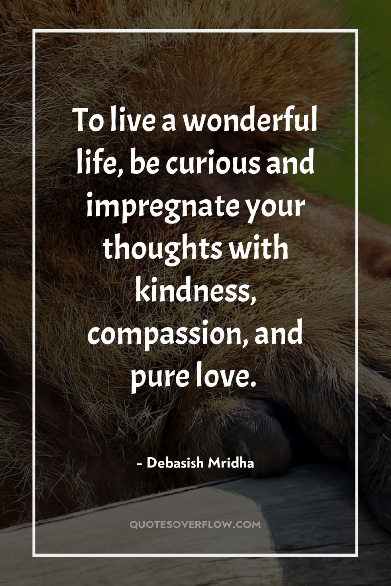 To live a wonderful life, be curious and impregnate your...