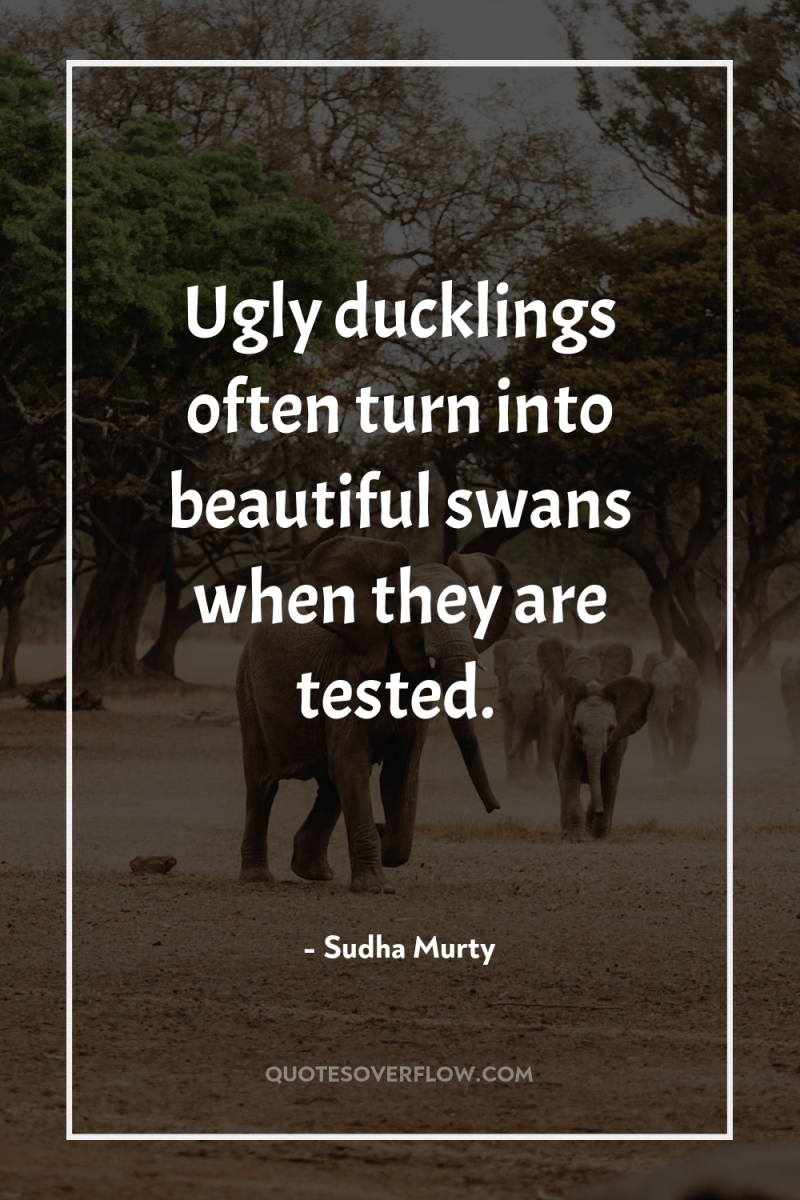 Ugly ducklings often turn into beautiful swans when they are...