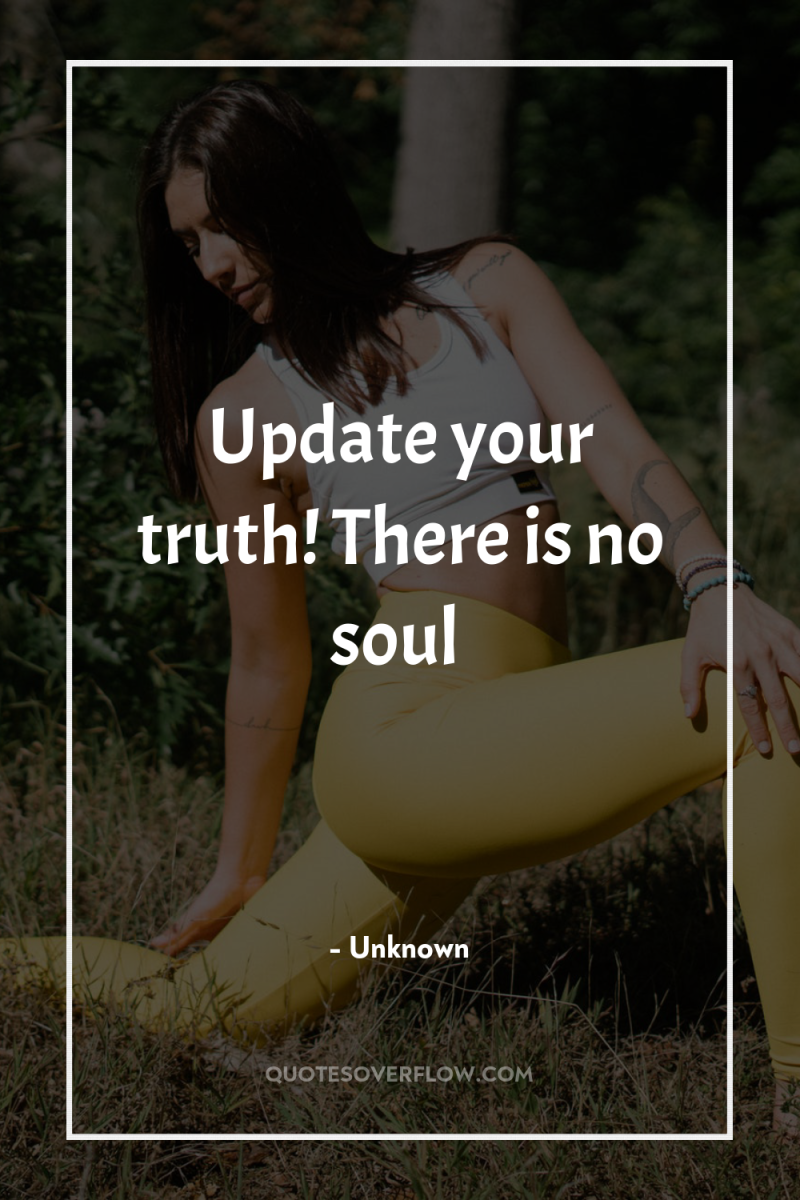Update your truth! There is no soul 