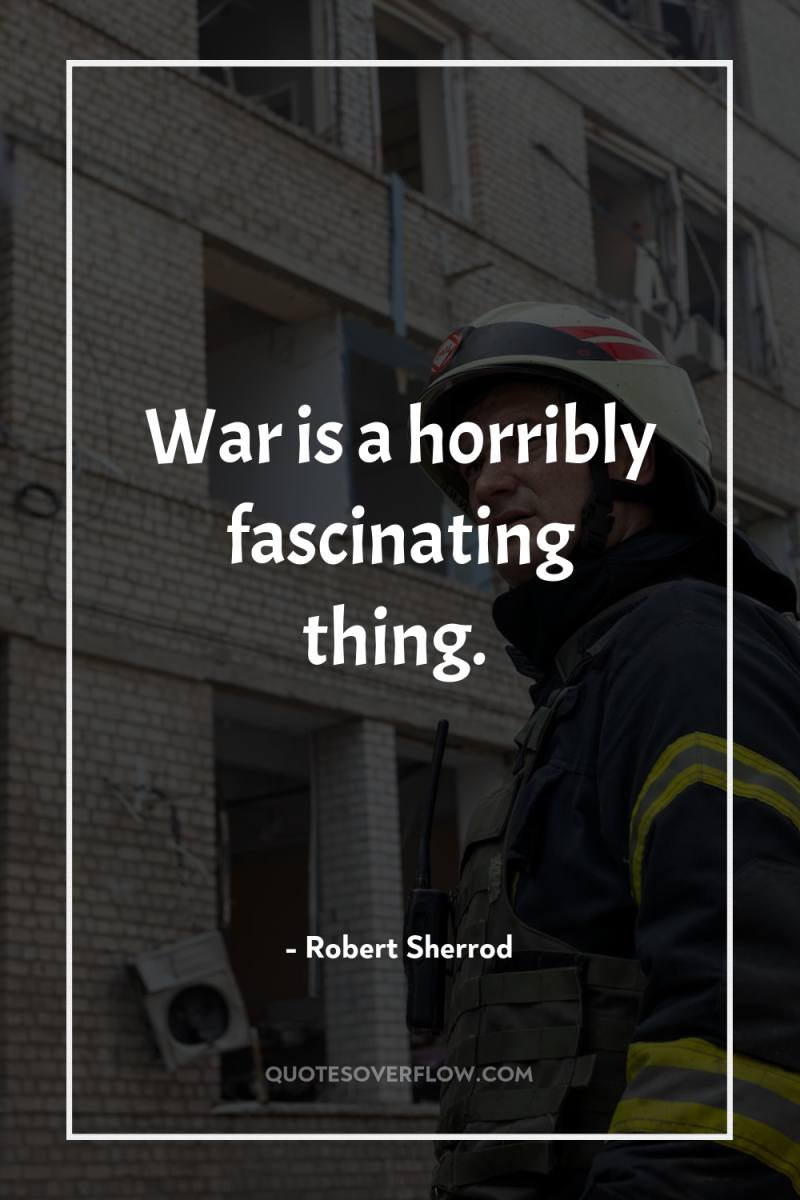 War is a horribly fascinating thing. 