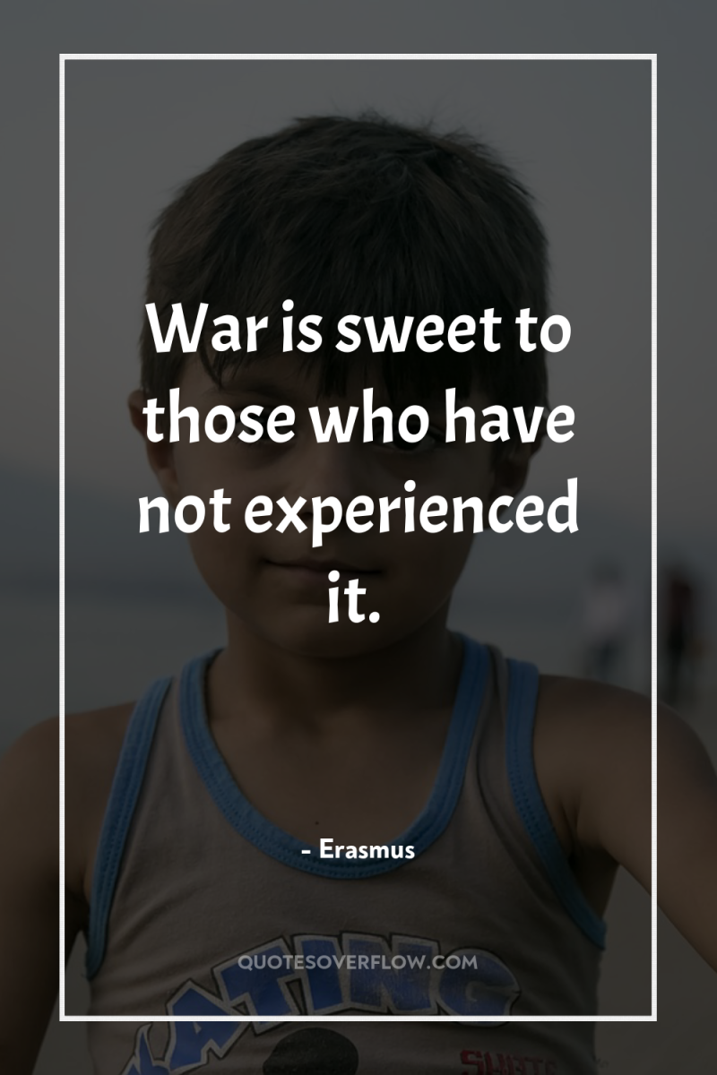 War is sweet to those who have not experienced it. 