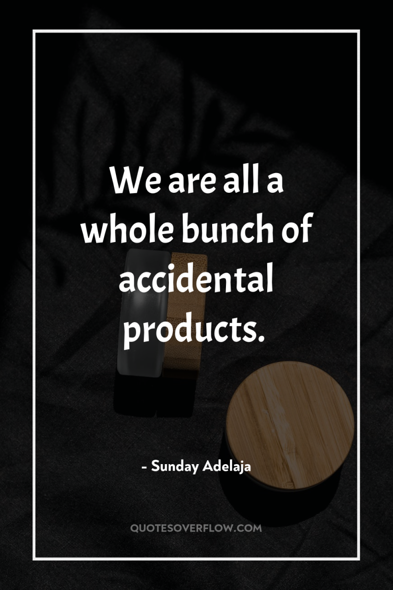 We are all a whole bunch of accidental products. 