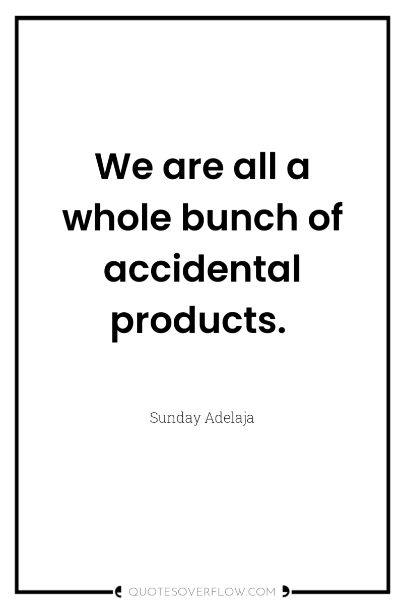 We are all a whole bunch of accidental products. 