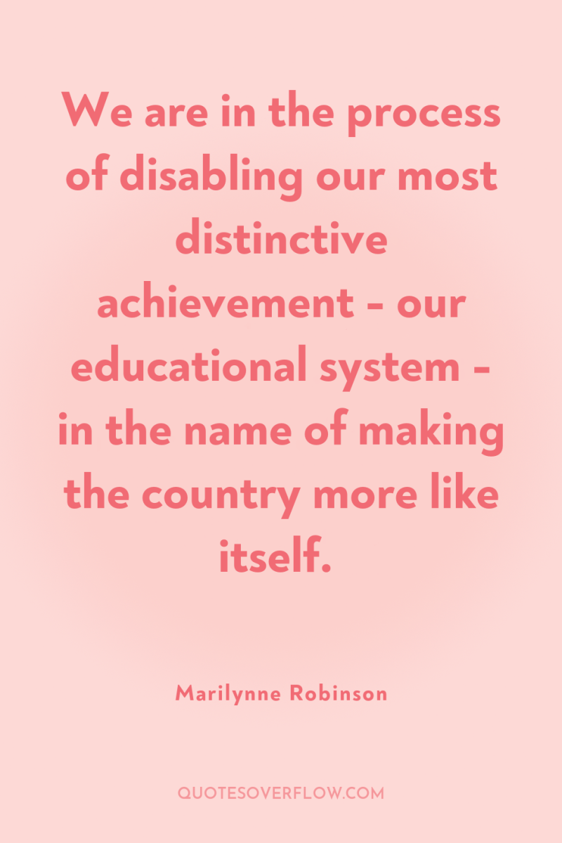 We are in the process of disabling our most distinctive...