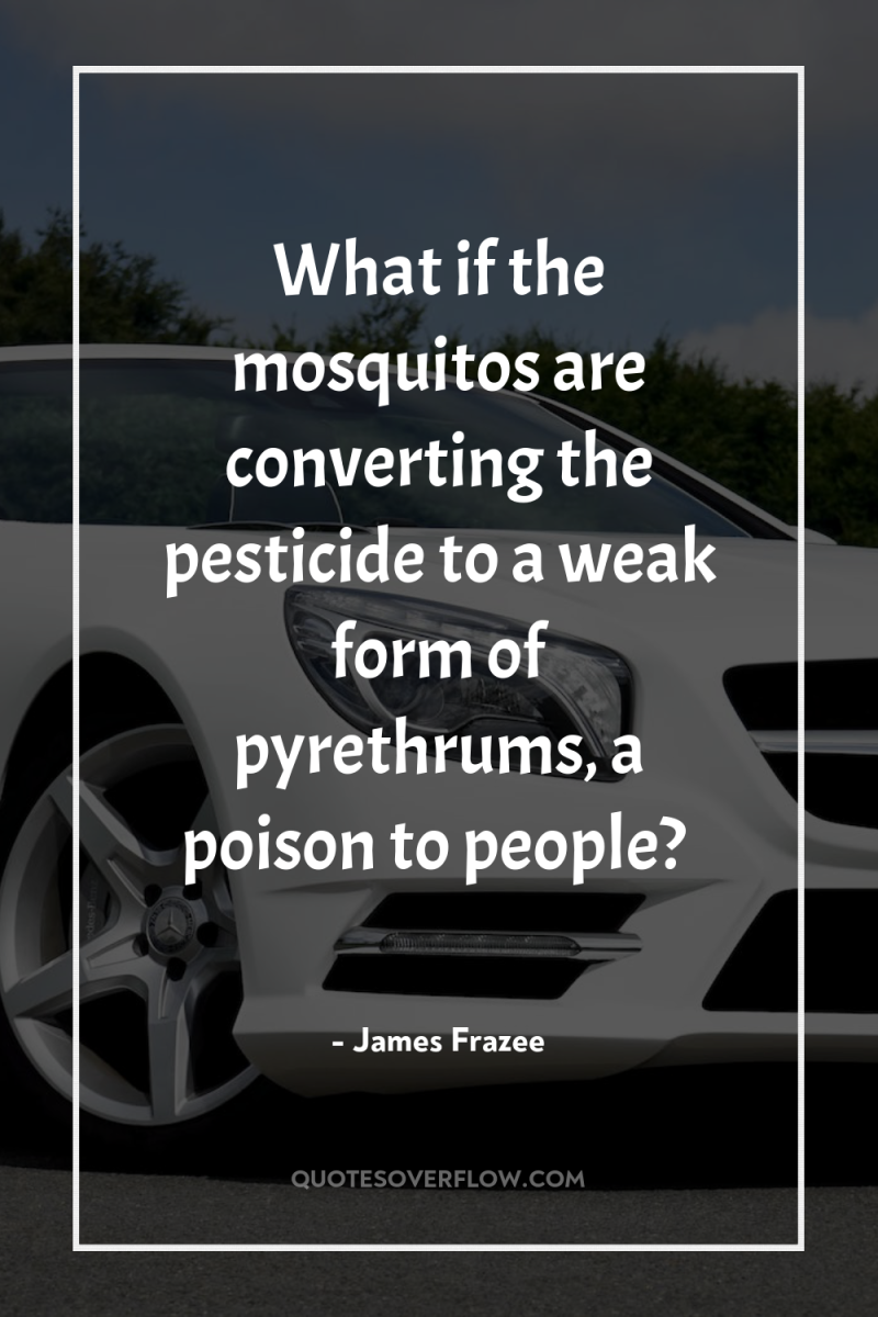 What if the mosquitos are converting the pesticide to a...