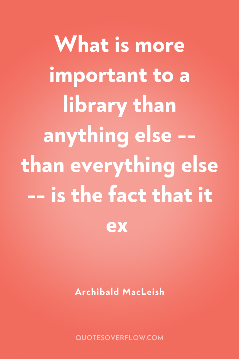 What is more important to a library than anything else...